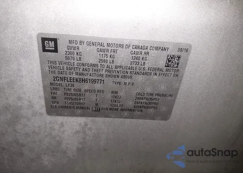 2017 Chevrolet Equinox Ls z USA, uszkodzony, nr VIN 2GNFLEEK8H6199771